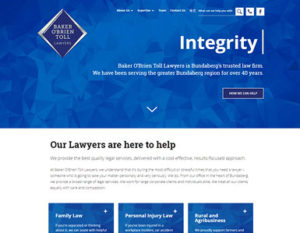 Baker O'brien Toll Lawyers - website design Bundaberg