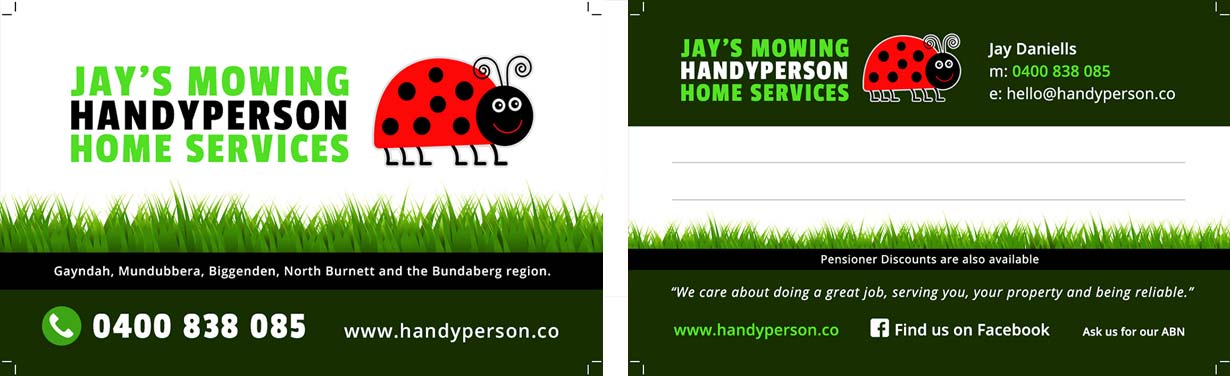 Jay's Mowing - Business Card design